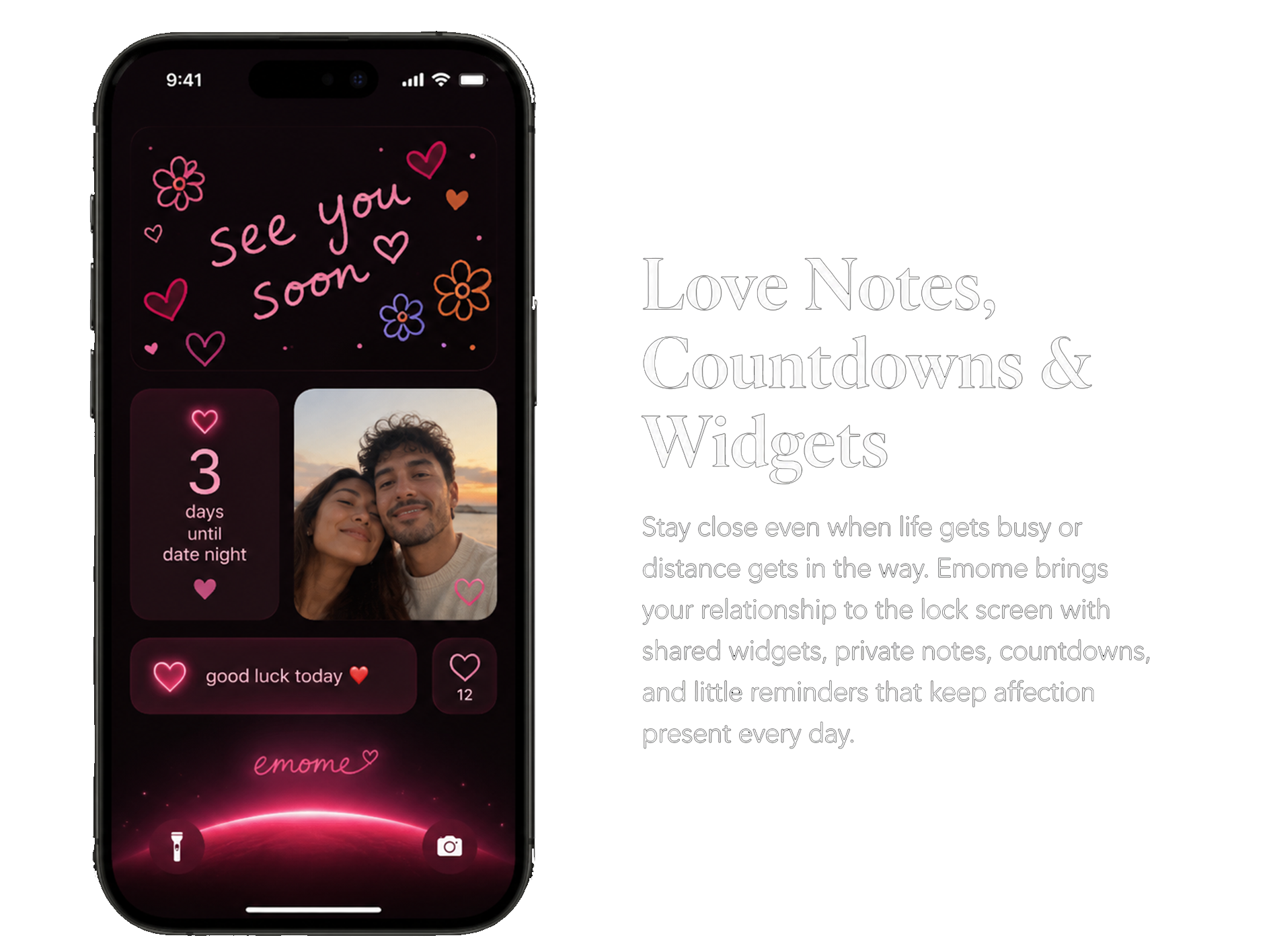 Emome love notes countdowns and widgets showcase